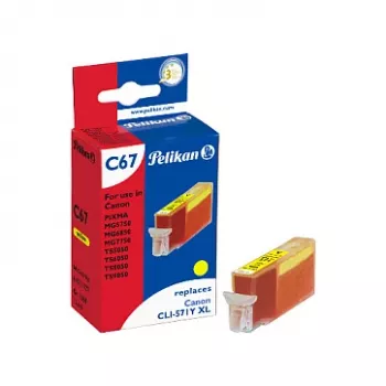 Pelikan saderīga tintes kasetne Canon CLI-571Y XL, dzeltena, liela ietilpība, 11,5 ml