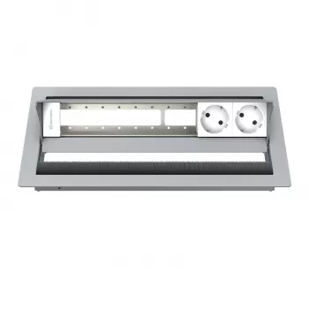 Kindermann CablePort standard² 6-fold Desktop Connection Panel Housing Silver
