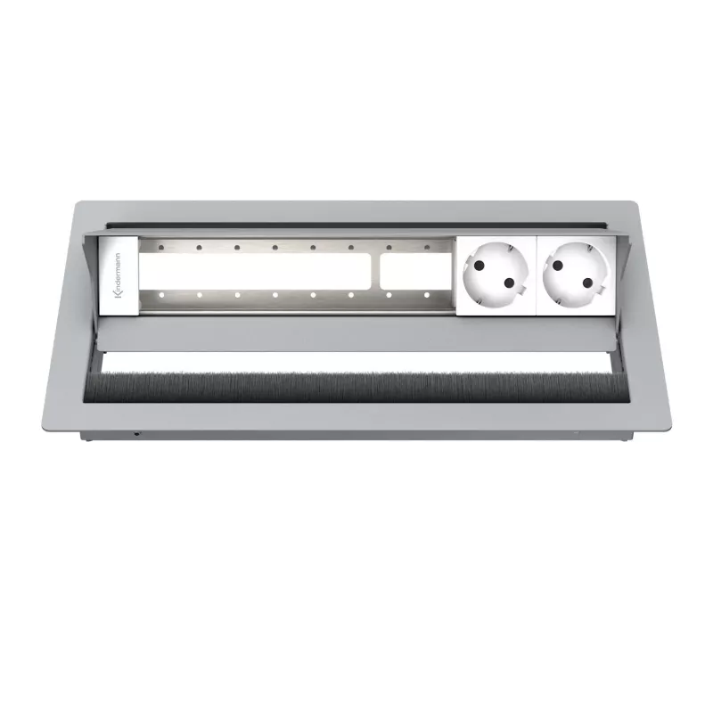 Kindermann CablePort standard² 6-fold Desktop Connection Panel Housing Silver