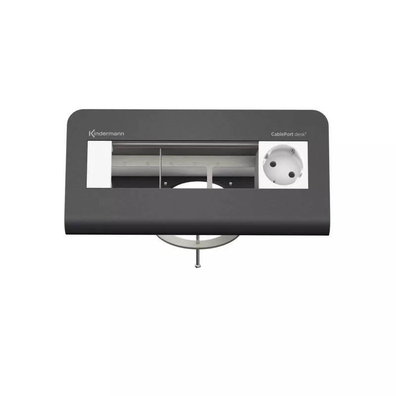 Kindermann CablePort desk² 80 4-kārtīgu galda strāvas modulis, melns