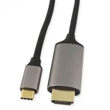 KINDERMANN USB-C uz HDMI adaptera kabelis, 5 m, Melns (WLZ-4423 L=5m)