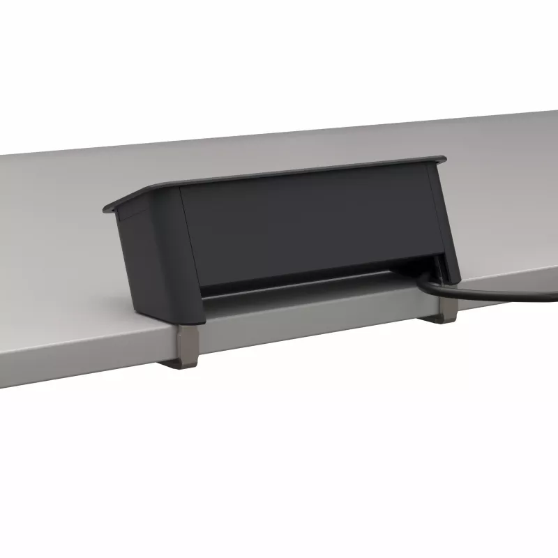 Kindermann CP Office Desk 4-Way Power Module (4 x Schuko, 3m Cable, Silver/Black)