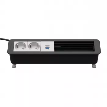 Kindermann CP Office Desk 6-Fold 2x Schuko 1x USB A/C galda savienojumu centrs