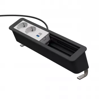 Kindermann CP Office Desk 6-Fold 2x Schuko 1x USB A/C galda savienojumu centrs