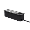 Kindermann CP Office Frame 4-Fach 3 x Power Socket Desktop Connectivity Hub sudraba krāsā
