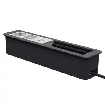 Kindermann CP Office Frame 6-fold with 2x Power and 1x USB Charging, Silver