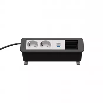 Kindermann CP Office Desk Power Module 4-Fold 2x Schuko 1x USB-C PD 60W (7550000232)