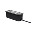Kindermann CP Office Frame 3-Fach 3x Power Socket Desk Connectivity Panel Silver/Black