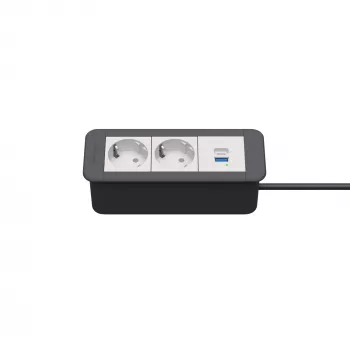 Kindermann CP Office Frame 3-fold 2x Schuko 1x USB-C PD galda savienojumu modulis