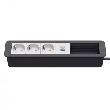 Kindermann CP Office Frame 6f 3xSt 1xUSB PD galda savienojumu centrmezgls