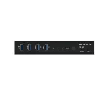 Kindermann KVM Switch 21C - 2-Port DVI-I KVM Switch with Audio and USB Hub
