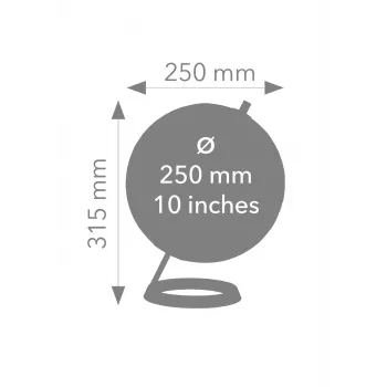 TROIKA Globe 23.5 Degrees (G2507-P2P2/CB) - galda globuss papīra spiednis, hroma pamatne, 60mm