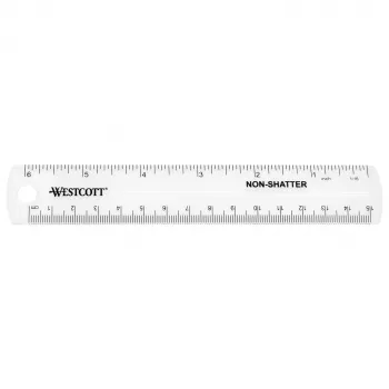 Westcott Caurspīdīgais Plastmasas Lineāls 15 cm / 6 collas