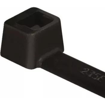 HellermannTyton T18L PA66W BK 100 kabeļu saite, melna, 205 mm x 2,5 mm, 100 iepakojums