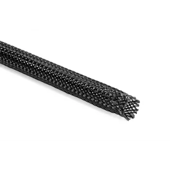 HellermannTyton Helagaine HEGPX40 pīts uzmava, 40mm nominālais diametrs, poliesteris (PET), melna, 50m