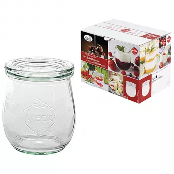 WECK Tulip Jar 220ml Set of 12 – Stikla konservēšanas burkas ar stikla vākiem un gumijas blīvēm