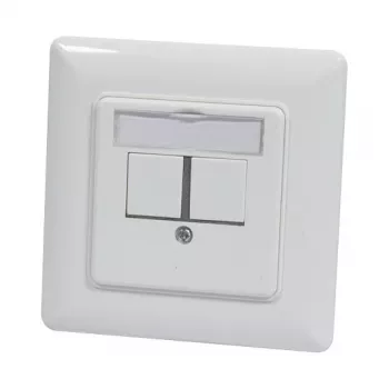 Synergy 21 Keystone Module Carrier Flush-Mounted Box for 2x TP Module Pure White 180°