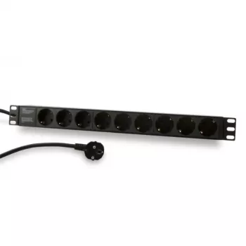 Synergy 21 ALLNET 19 collu statīva strāvas sloksne 9x CEE7/3 kontaktligzdas ar CEE7/7 spraudni, 2m kabelis, melna (S215390V4)