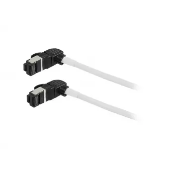 Synergy21 Patch Cable RJ45, CAT6A 500MHz, 0,25m, White, S/FTP, Slimline Round d=4,5mm, TPE/LSZH (Superflex), AWG28, with CAT7 Raw Connector, Rotatable Plug