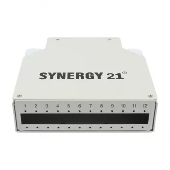 SYNERGY21 LWL Patch Panel for DIN Rail 12x LC Duplex / SC Simplex Adapters without Couplings - Cable