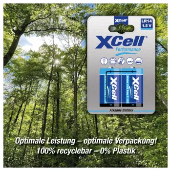 XCell Performance Alkaline LR14 Baby C Battery 2-Pack - 1,5V - Non-Rechargeable