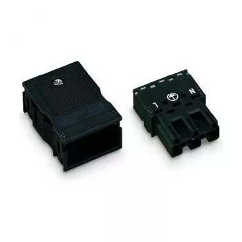 WAGO 770-113 Tēviņš spraudkontaktierīce, taisna, 2-polu, 250 V, melna, WINSTA MINI