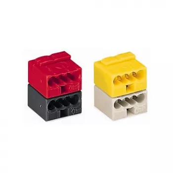 WAGO 243-212 Series 243 4-vadu ligzdas spaile PUSH WIRE, 0,8 mm, gaiši pelēka/dzeltena