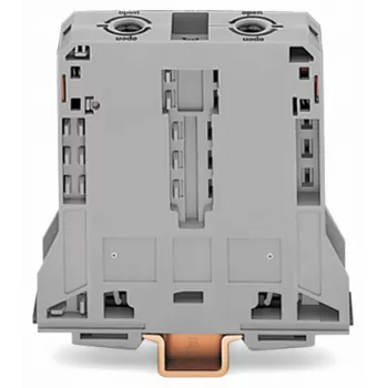 WAGO 285-195 CAGE CLAMP® DIN-rail spaiļu bloks, 2 savienojumi, 125A, 1000V, pelēks