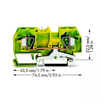WAGO Zemējuma spaiļu bloks zaļi-dzeltens 0.2-6 mm² 282-907