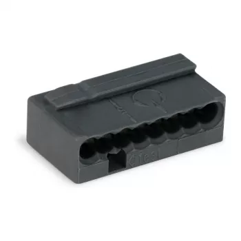 WAGO 243-208 PUSH WIRE® Savienotājs, Pelēks, 6 A, 100 V, 2 Vadītāji, 0.5-1.5 mm²