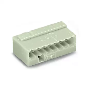 WAGO 243-308 SMD spailu bloks, 8 polu, 2,5 mm solis, Push-in CAGE CLAMP, 100 V, 6 A, balts