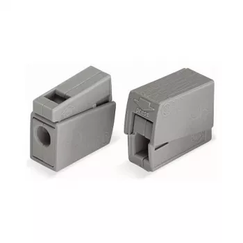 WAGO 224-101 1-Dzīslu 2-Vietu Spiedsavienojuma CAGE CLAMP Sadalītājs, 400 V, 24 A, 0.5-2.5 mm², Caurspīdīgs/Pelēks