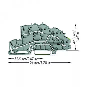 WAGO 2003-7645 TOPJOB S 4-dzīslu caurlaides spaiļu bloks, pelēks, 32A, 1000V, Push-in CAGE CLAMP, DIN sliede