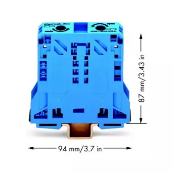 WAGO 285-154 Caurplūdes spailes bloks, 35 mm², CAGE CLAMP, Pelēks, 20x94x87 mm