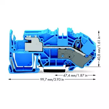 WAGO 2016-7714 1 vadītāja N-atvienojuma spaiļu bloks, 16 mm², Push-in CAGE CLAMP, zils
