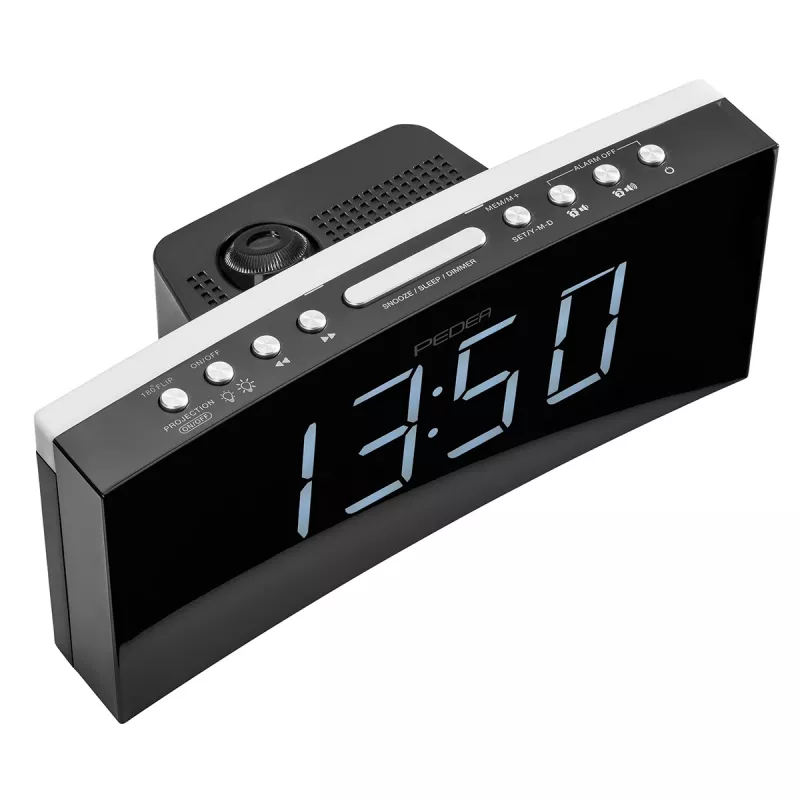 PEDEA FM Radio Alarm Clock / Projection Alarm Clock, Black