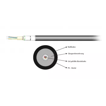 EFB Electronics A-DQ(ZN)B2Y 12E 9/125 G657.A1 PE Black Fiber Optic Cable