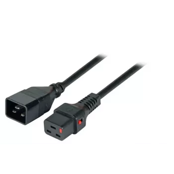 EFB-Elektronik IEC Lock Power Extension Cable C20 to C19, 3,0m, Black