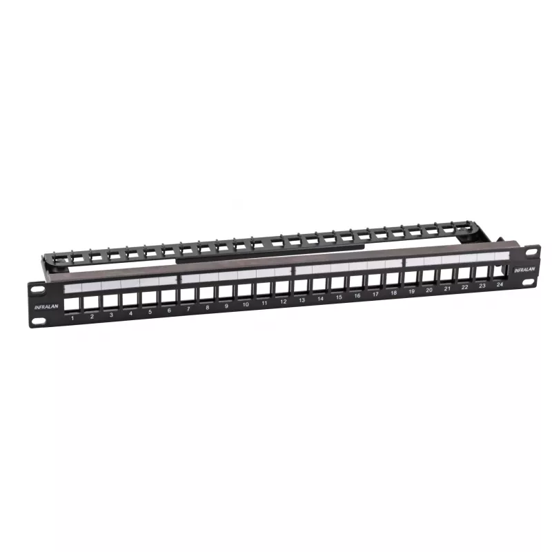 EFB Elektronik 19-inch 24-Port 1U Empty Patch Panel for Keystone Modules, RAL7035 (Light Grey)
