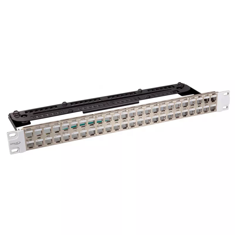 EFB Elektronik 19-inch 24-Port 1U Empty Patch Panel for Keystone Modules, RAL7035 (Light Grey)