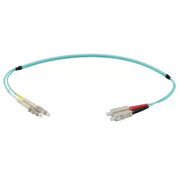 EFB Elektronik IPL-DF-LCUSCU-3-0050 Fiber Optic Patch Cable 0,5 m OM3 LC to SC Duplex LSZH Aqua