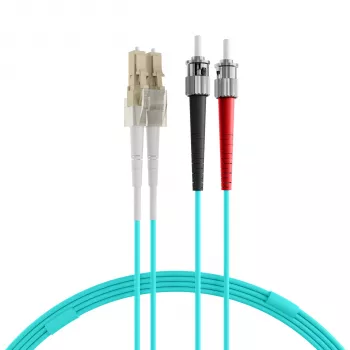 EFB Elektronik O0313.35 Fiber Optic Patch Cable, OM3, 35 m, LC-ST, Duplex, LSZH, Aqua