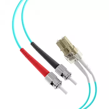 EFB Elektronik O0313.35 Fiber Optic Patch Cable, OM3, 35 m, LC-ST, Duplex, LSZH, Aqua
