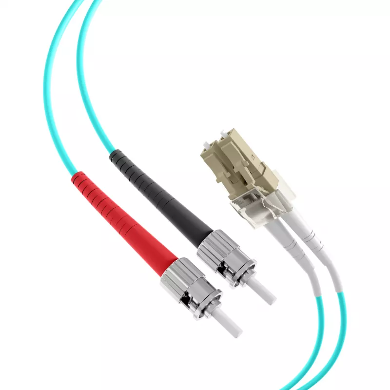 EFB Elektronik O0313.35 Fiber Optic Patch Cable, OM3, 35 m, LC-ST, Duplex, LSZH, Aqua