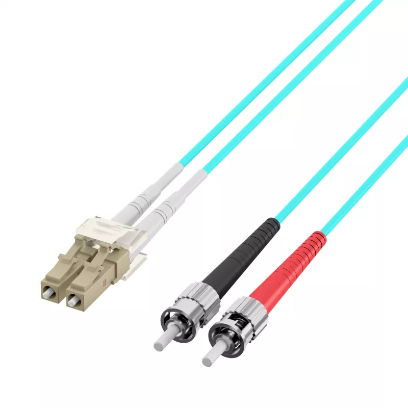EFB Elektronik O0313.35 Fiber Optic Patch Cable, OM3, 35 m, LC-ST, Duplex, LSZH, Aqua