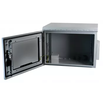 EFB Elektronik 19 inch Wall-Mounted Enclosure IP55 9U Glass Door Depth 600 mm RAL7035