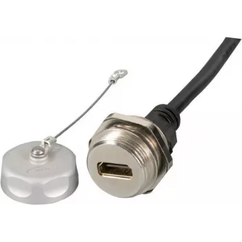 EFB-Elektronik IP67 HDMI Panel Mount Connector, M25, Female to Male, 1,0m