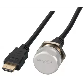 EFB Elektronik IP67 HDMI paneļa ligzda, M25, HDMI A-A ligzda-spraudnis, apkopes ports, drošības aukla, 1,0 m