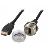 EFB Elektronik IP67 HDMI paneļa ligzda, M25, HDMI A-A ligzda-spraudnis, apkopes ports, drošības aukla, 1,0 m