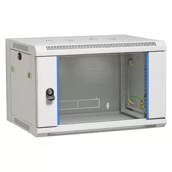 EFB Elektronik 19 inch 21U sienas skapis Flat Pack, 600x600x1040mm, RAL7035 gaiši pelēks, tērauds, drošības stikla durvis, slēdzams, 60kg slodze, IP20
